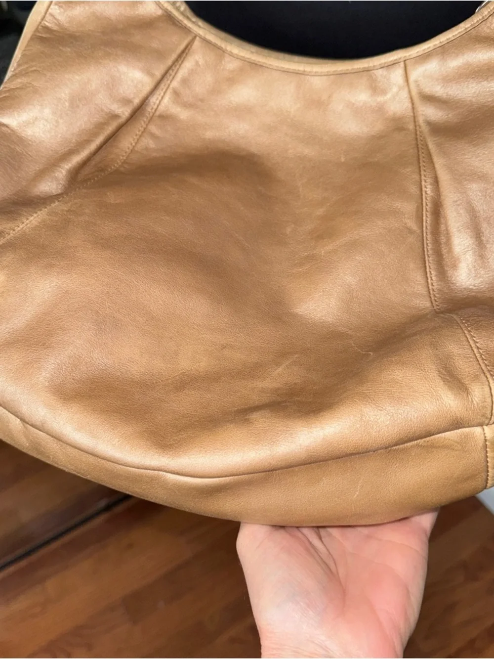Coach Poppy Tan Shimmer Hobo Shoulder Bag Convertible Strap